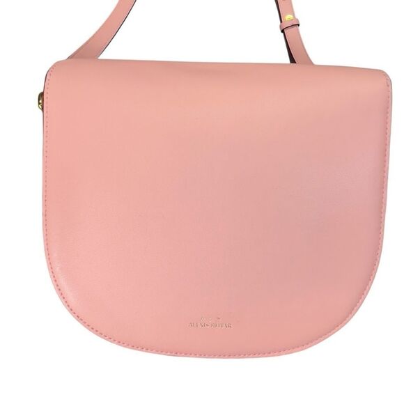 Alexis Bittar Dusty Pink Crossbody TWISTED GOLD LEATHER SADDLE BAG IN DUSTY PINK - Picture 14 of 16